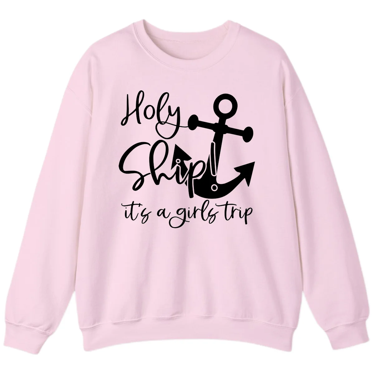 Holy Ship Girls Trip Anchor Sweatshirt in Light Pink