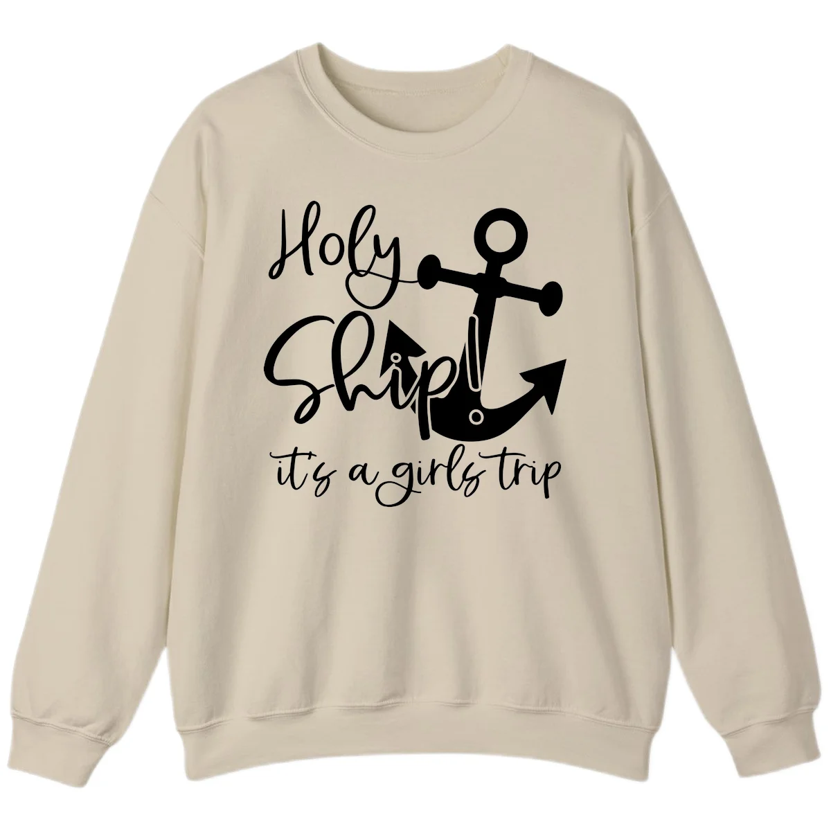 Holy Ship Girls Trip Anchor Sweatshirt in Sand
