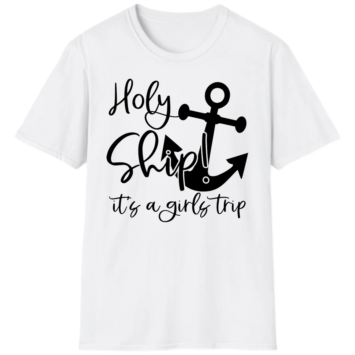 Holy Ship Girls Trip Anchor T-Shirt in White