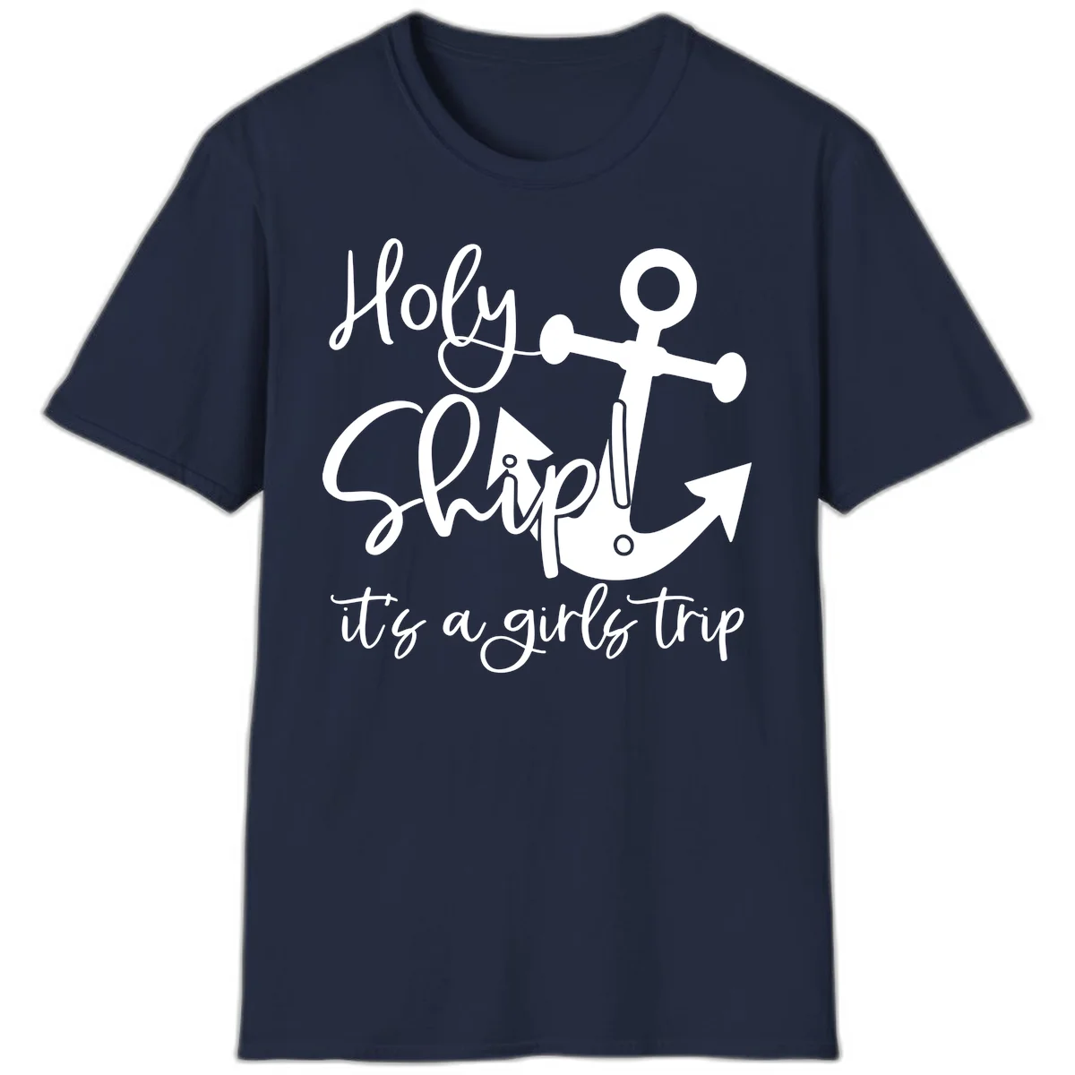 Holy Ship Girls Trip Anchor T-Shirt in Navy