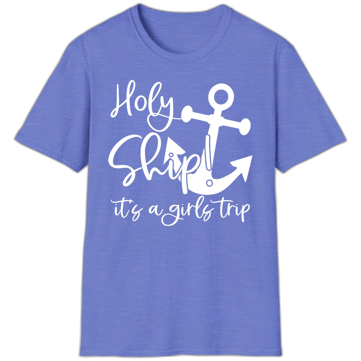 Holy Ship Girls Trip Anchor T-Shirt in Heather Royal