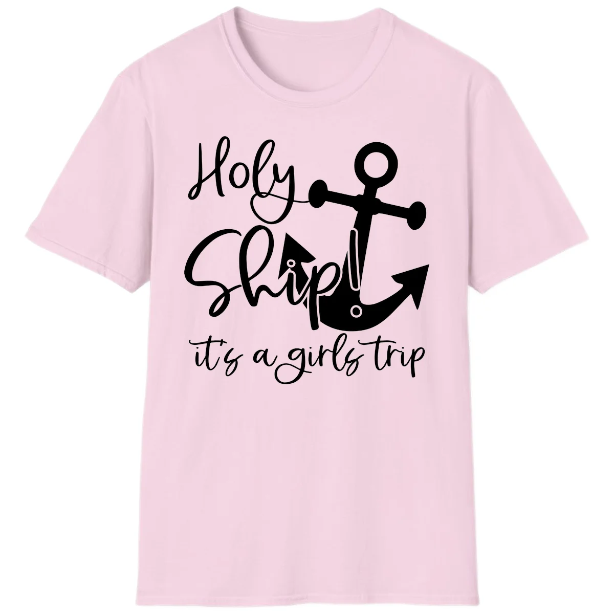 Holy Ship Girls Trip Anchor T-Shirt in Light Pink