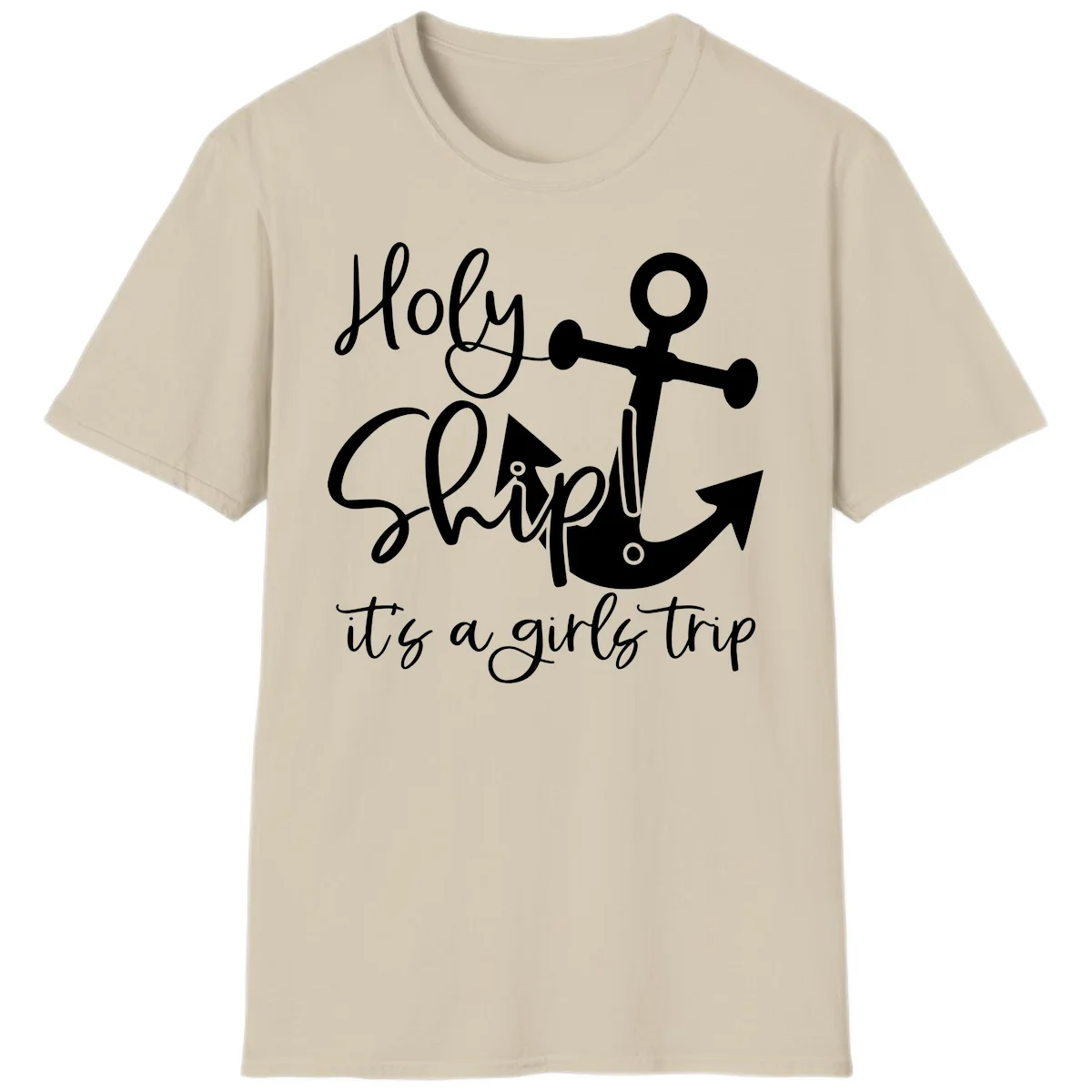 Holy Ship Girls Trip Anchor T-Shirt in Sand