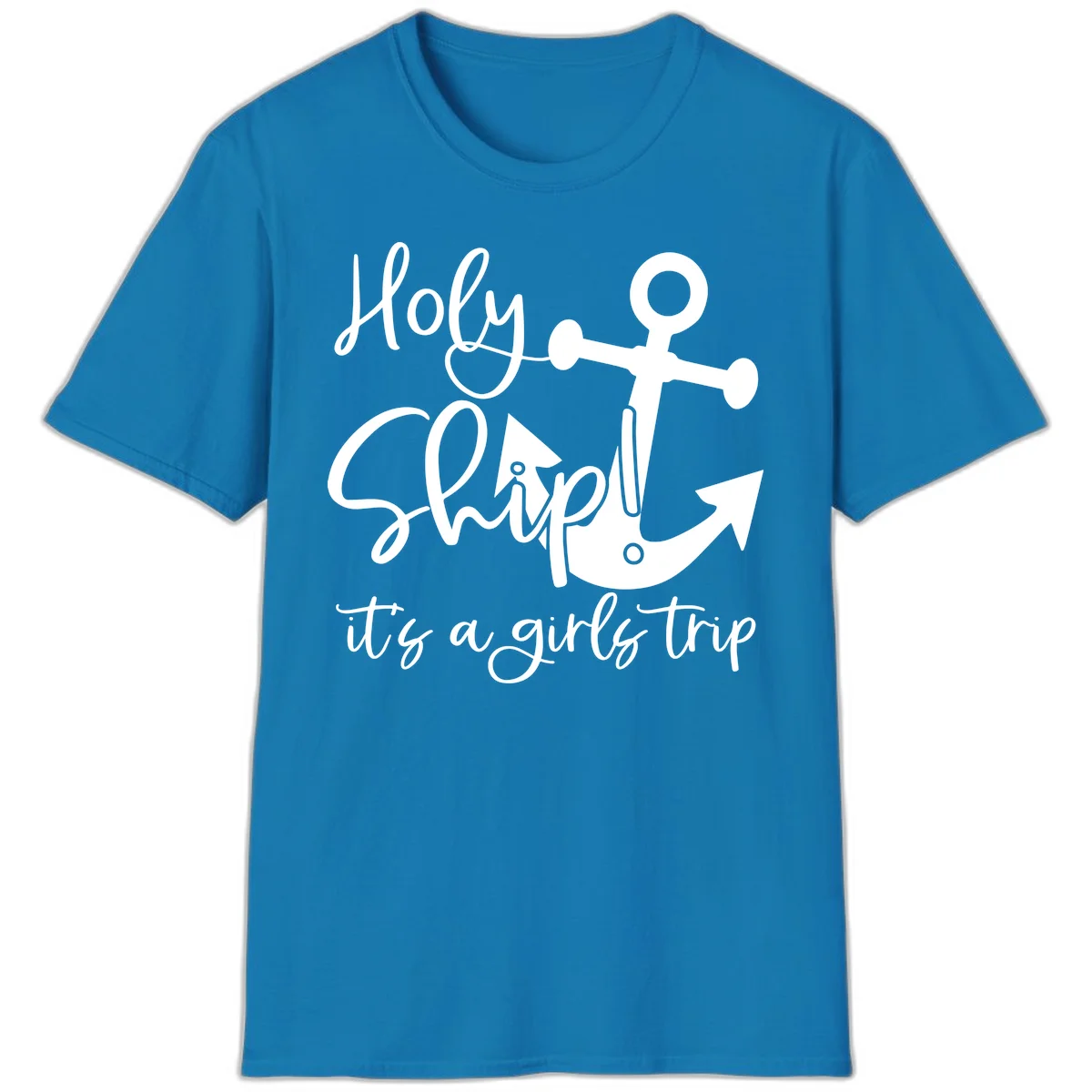Holy Ship Girls Trip Anchor T-Shirt in Sapphire