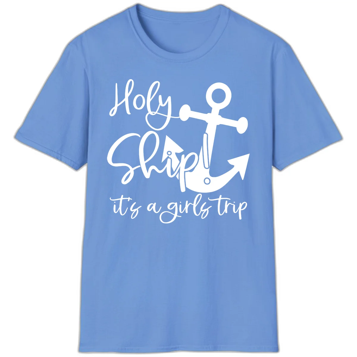 Holy Ship Girls Trip Anchor T-Shirt in Carolina Blue