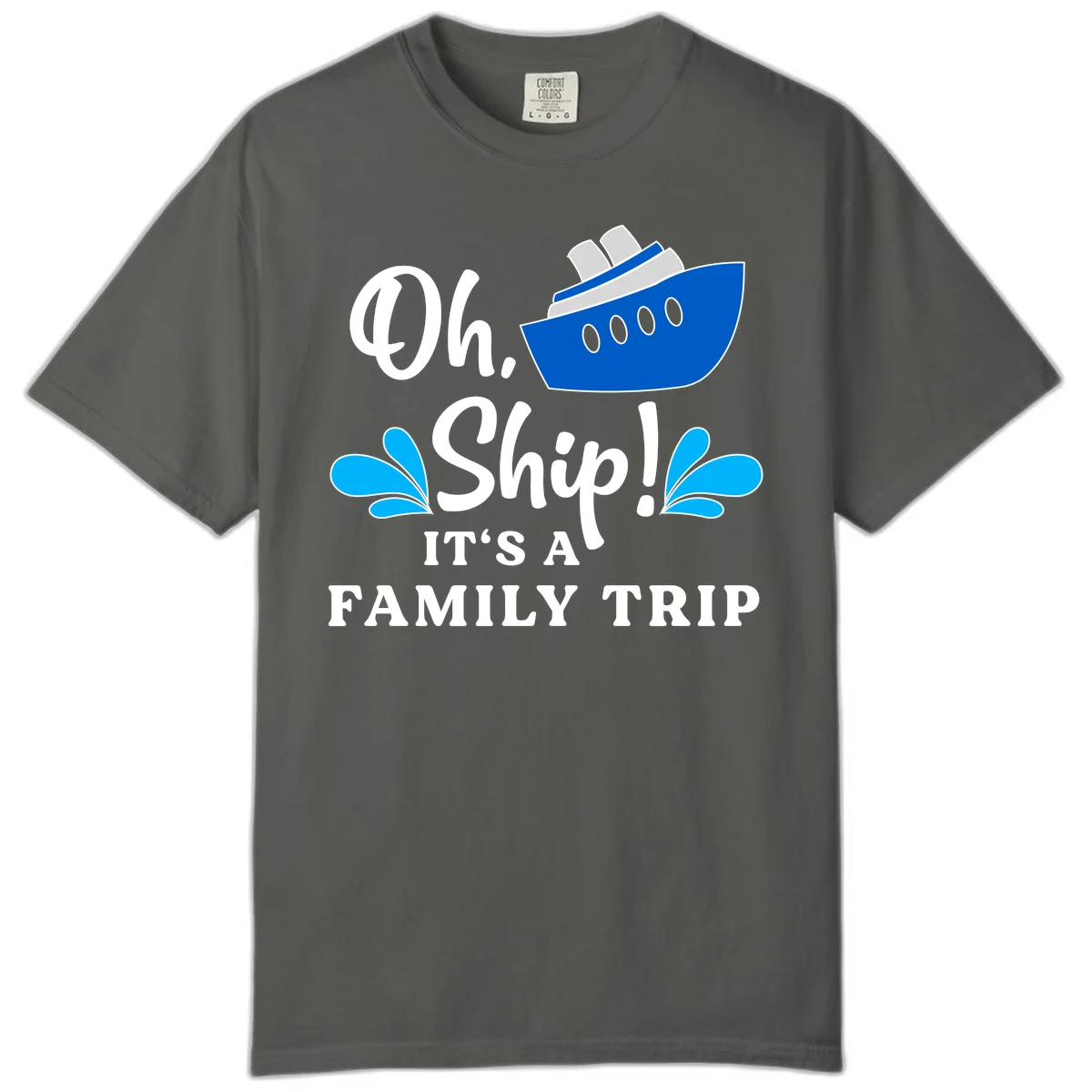 Oh Ship It's A Family Trip Comfort Color in Pepper