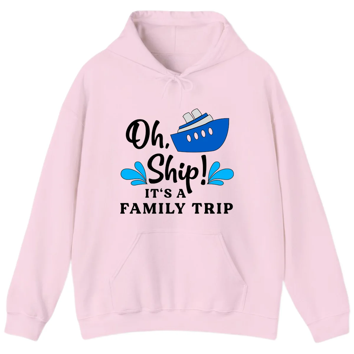 Oh Ship It's A Family Trip Hoodie in Light Pink