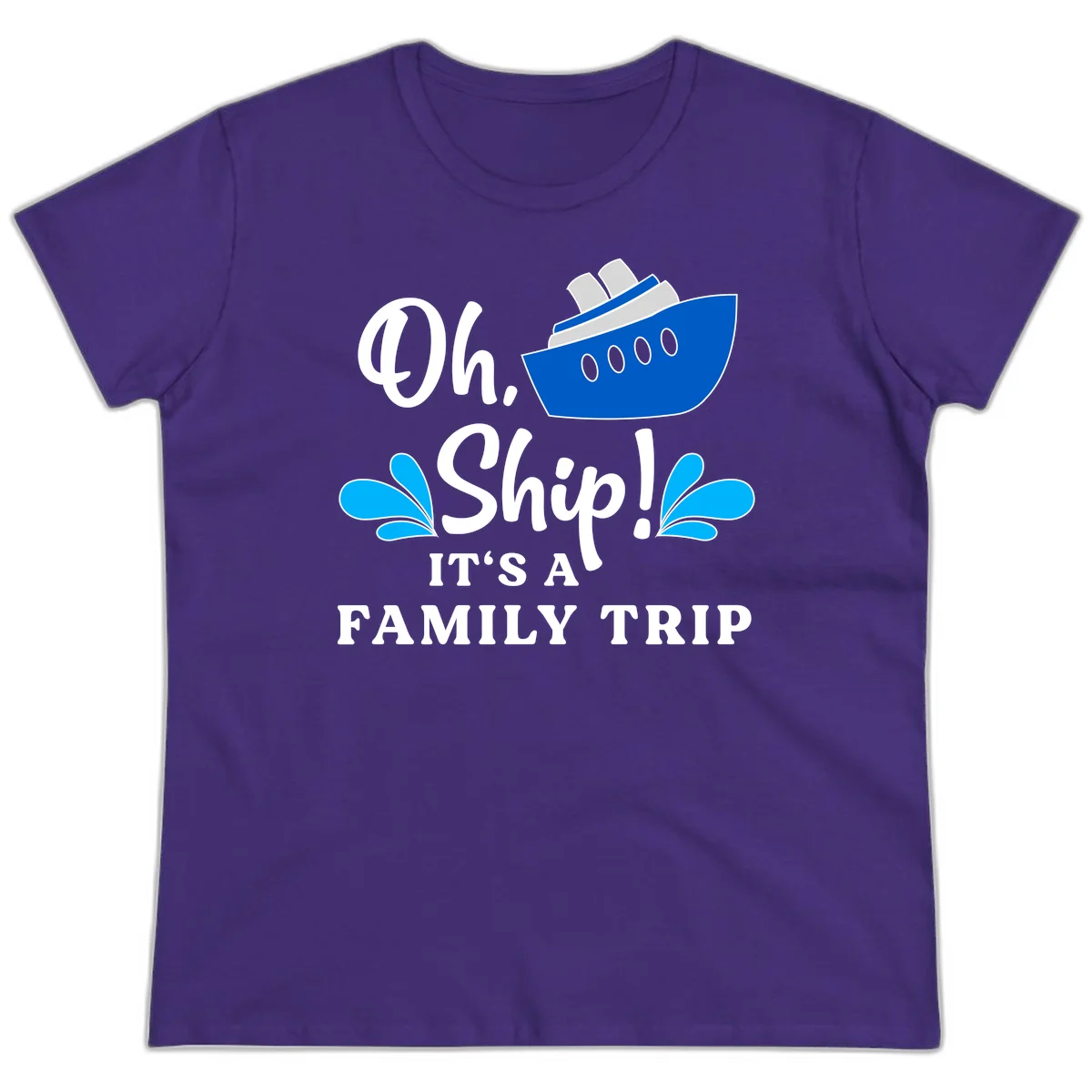 Oh Ship It's A Family Trip Ladies Tee in Purple