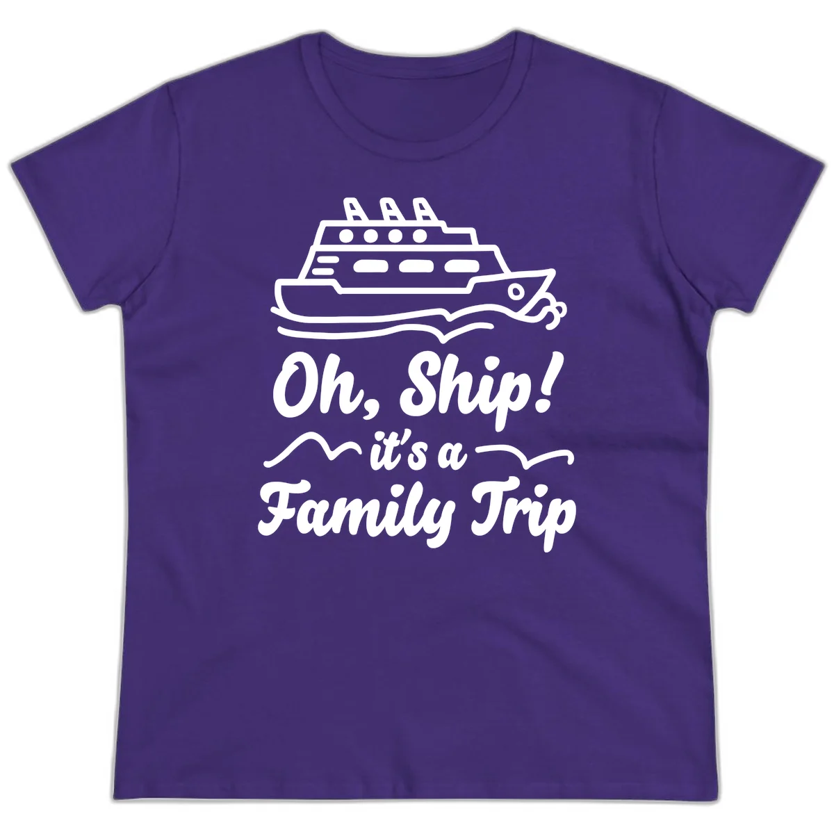 Oh Ship It's A Family Trip Ladies Tee in Purple