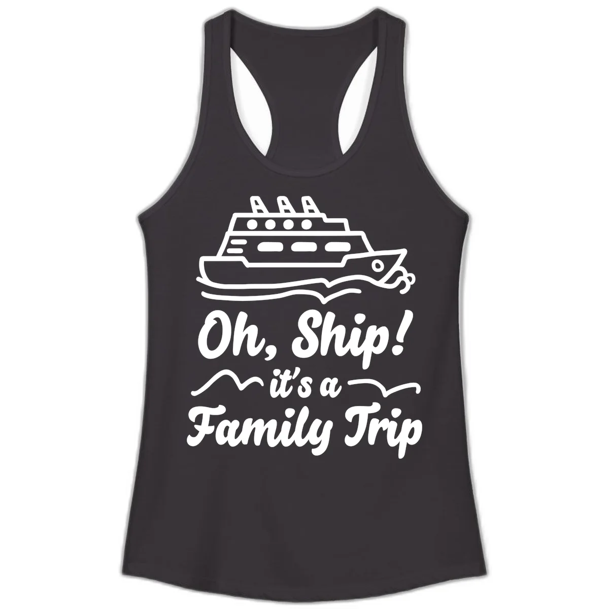 Oh Ship It's A Family Trip Ladies Tank in Black