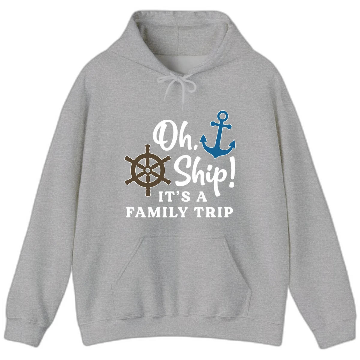 Oh Ship Family Trip Hoodie in Sport Grey