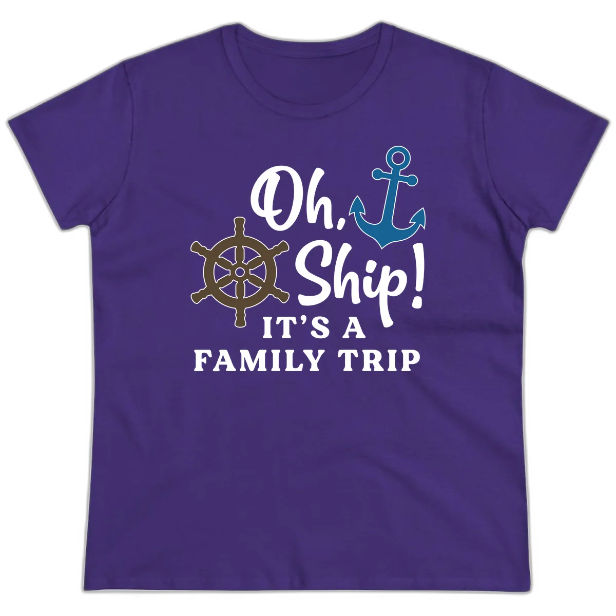 Oh Ship Family Trip Ladies Tee in Purple