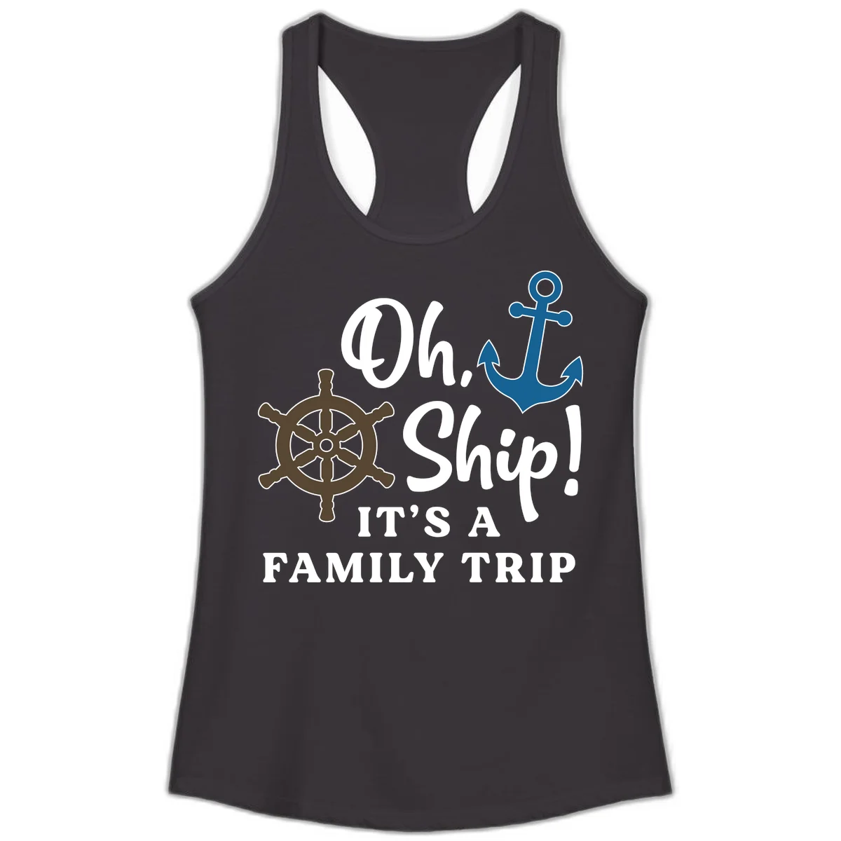 Oh Ship Family Trip Ladies Tank in Black