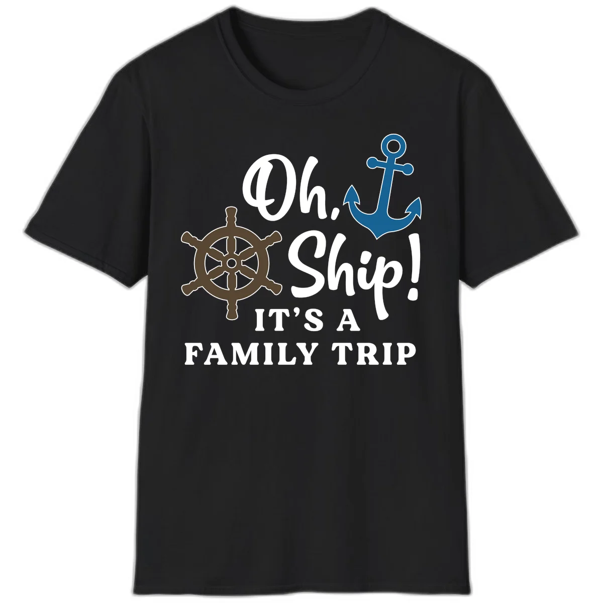 Oh Ship Family Trip T-Shirt in Black