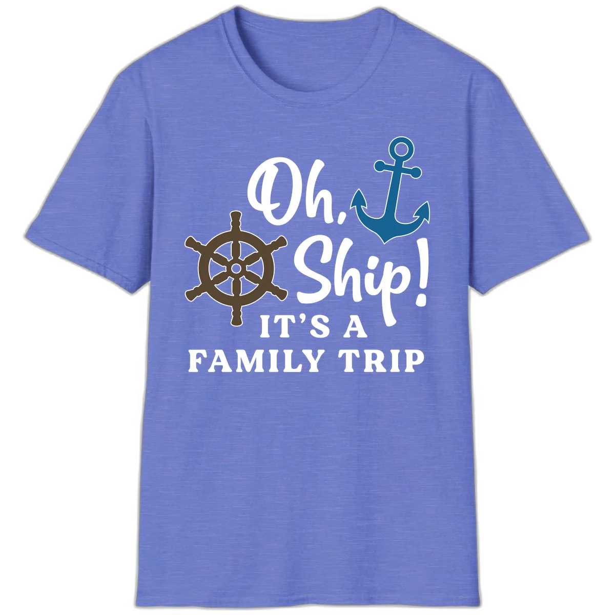 Oh Ship Family Trip T-Shirt in Heather Royal