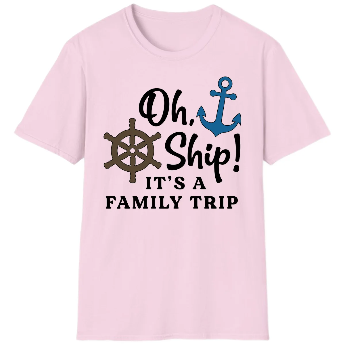 Oh Ship Family Trip T-Shirt in Light Pink