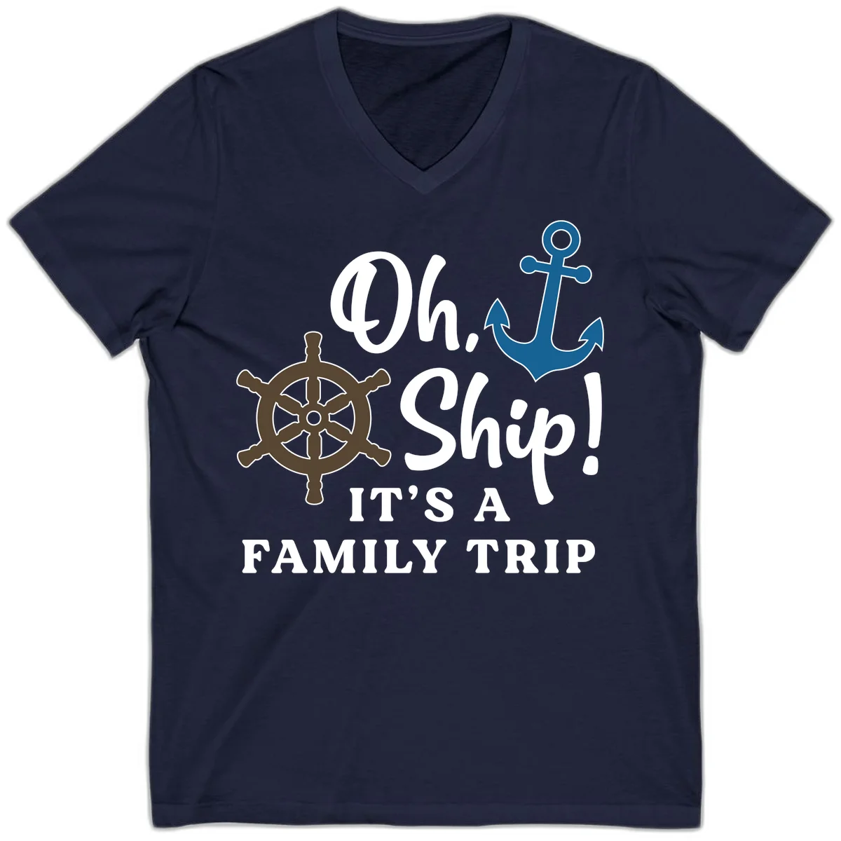 Oh Ship Family Trip V-Neck in Navy