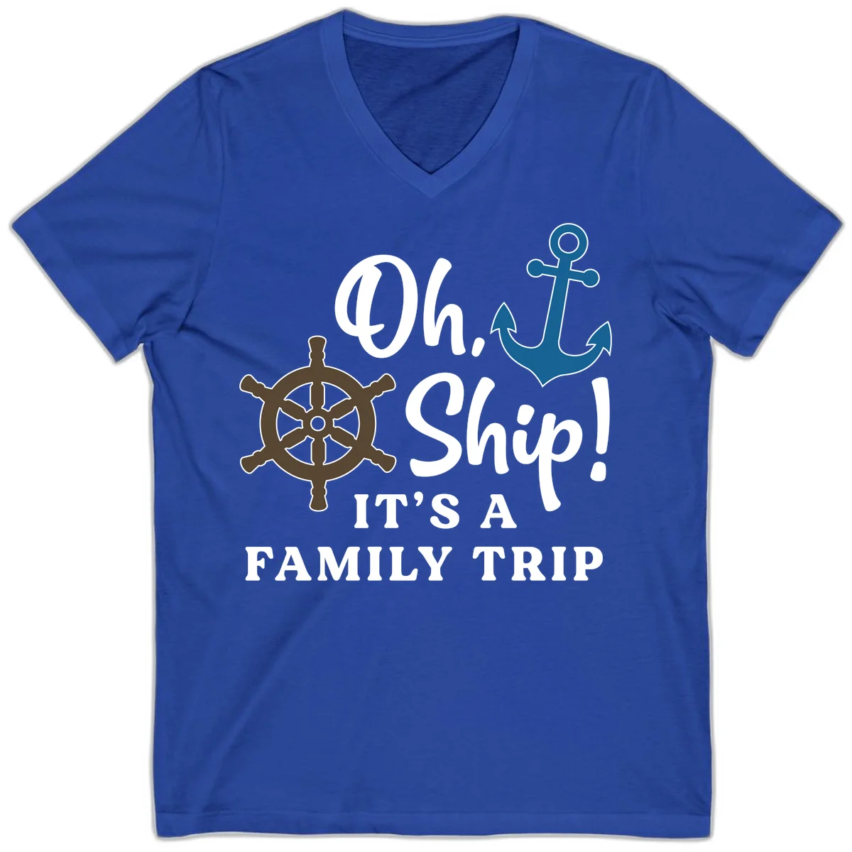 Oh Ship Family Trip V-Neck in True Royal