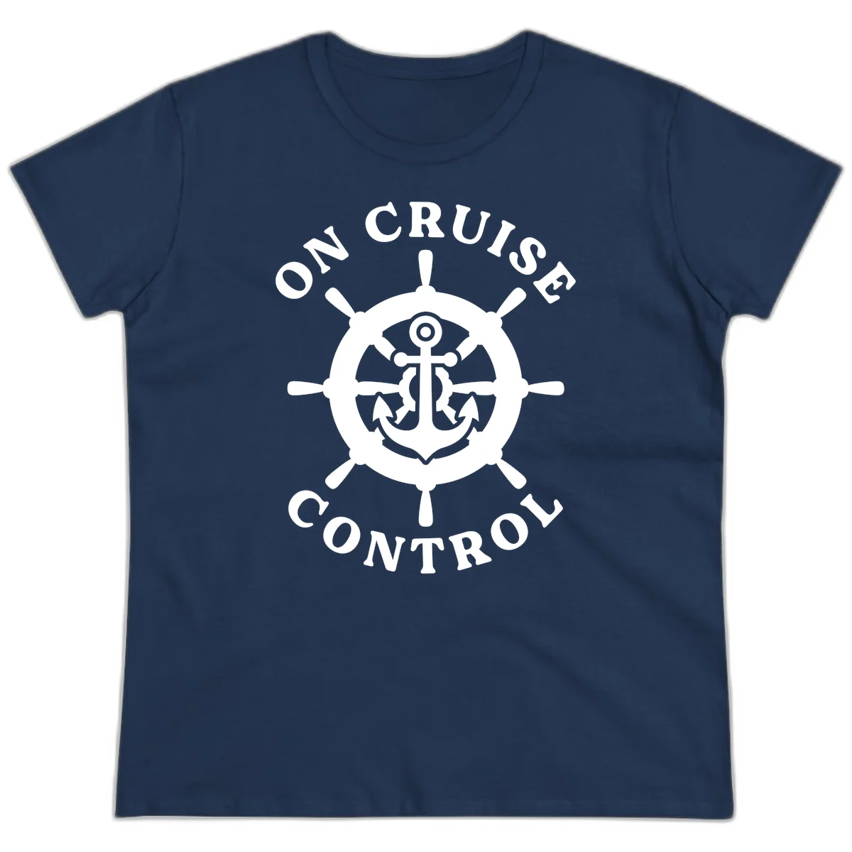 On Cruise Control Anchor Wheel Ladies Tee in Navy