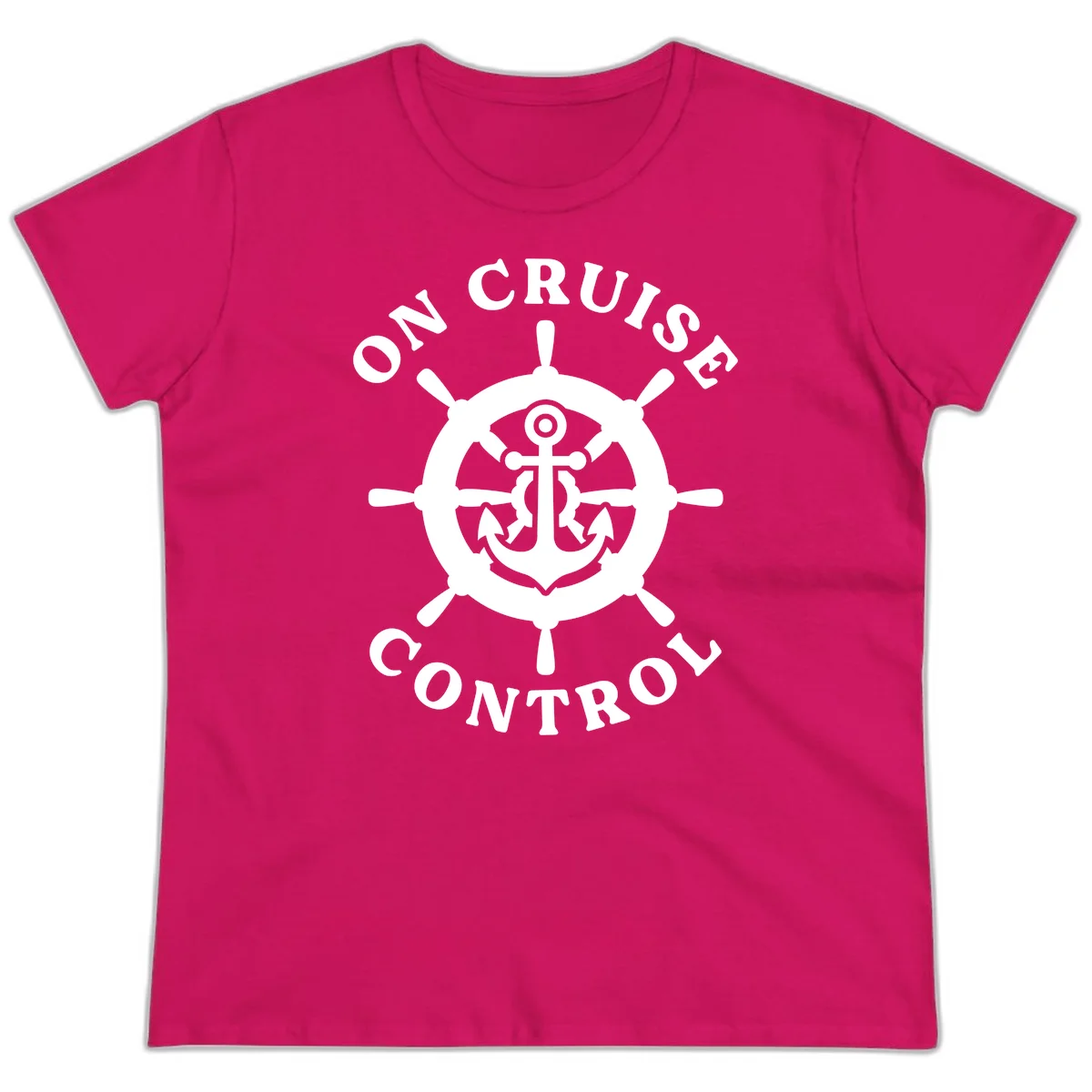 On Cruise Control Anchor Wheel Ladies Tee in Heliconia