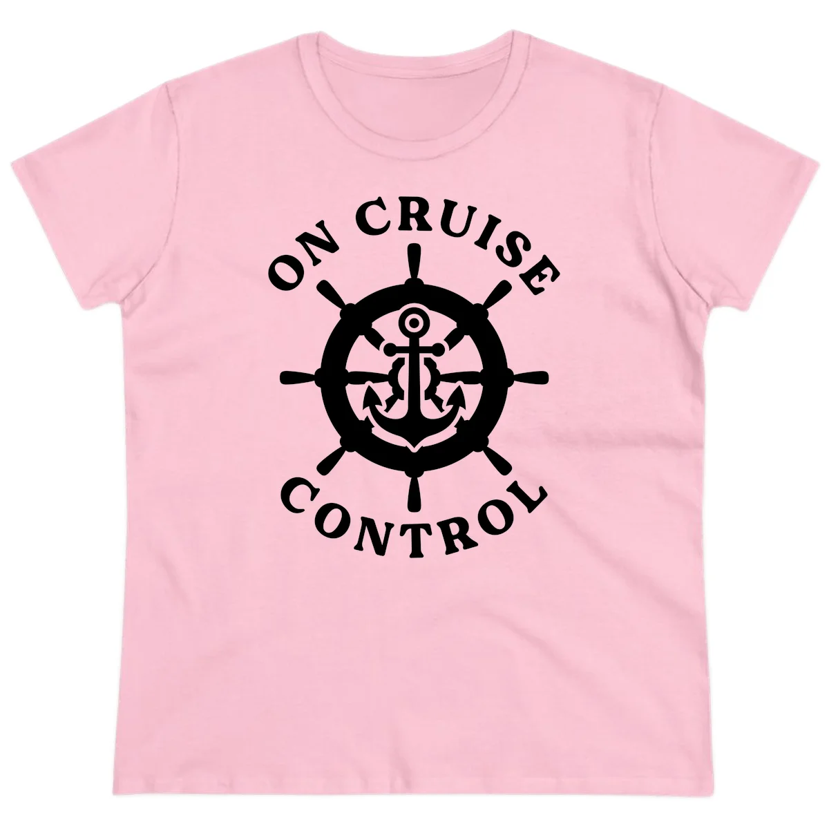On Cruise Control Anchor Wheel Ladies Tee in Light Pink