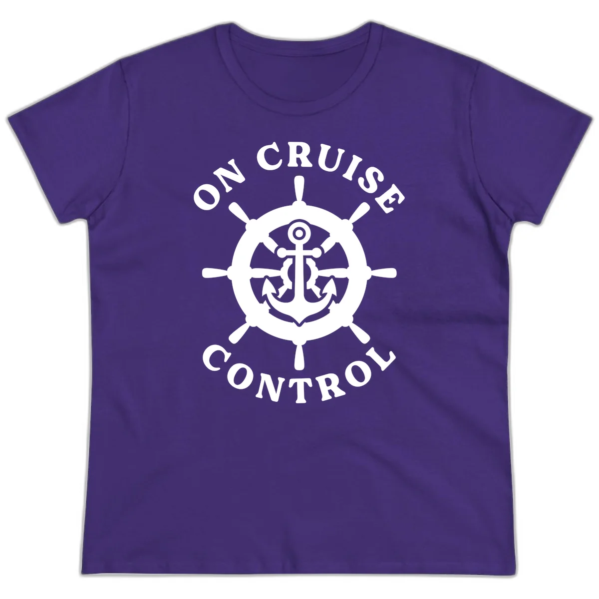 On Cruise Control Anchor Wheel Ladies Tee in Purple