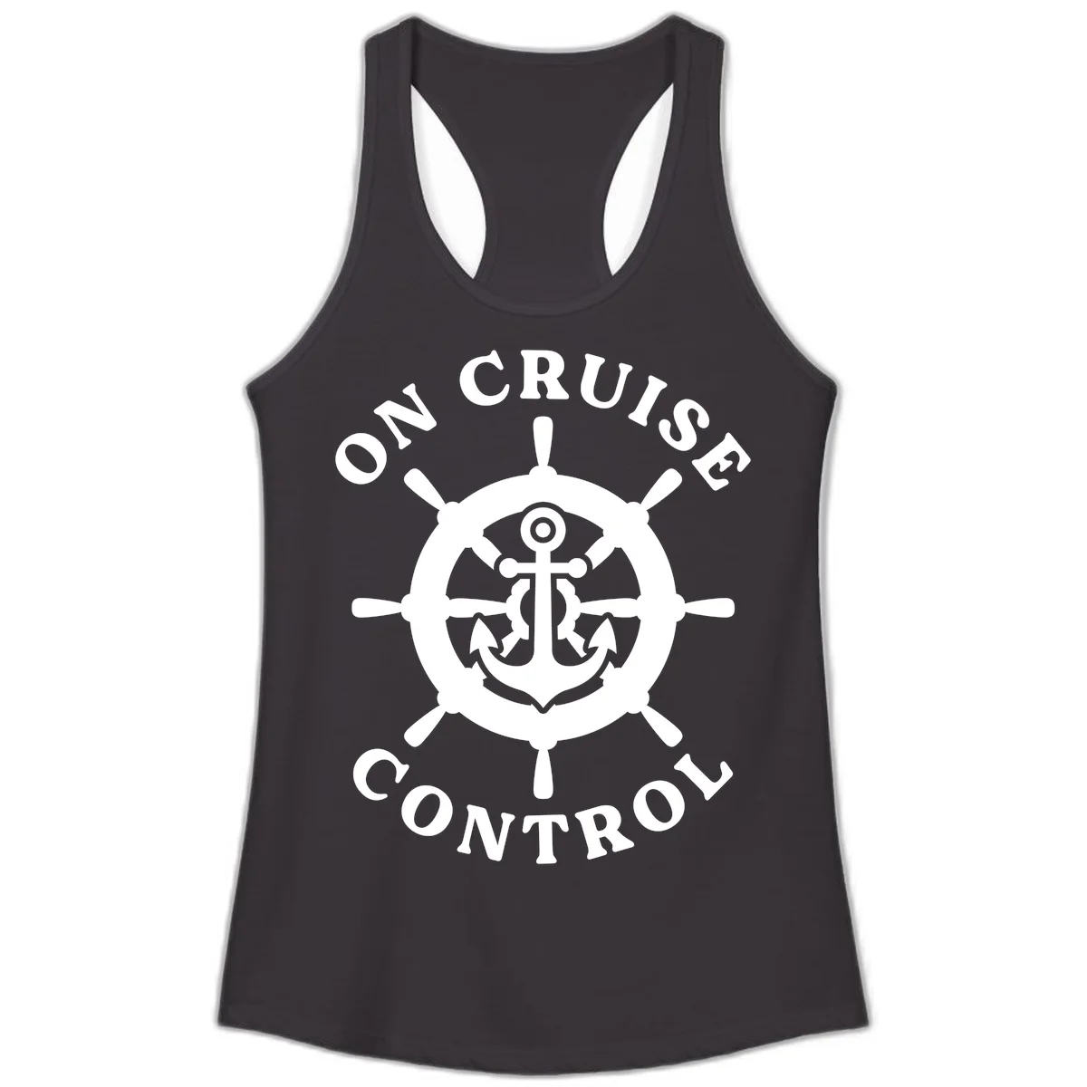 On Cruise Control Anchor Wheel Ladies Tank in Black
