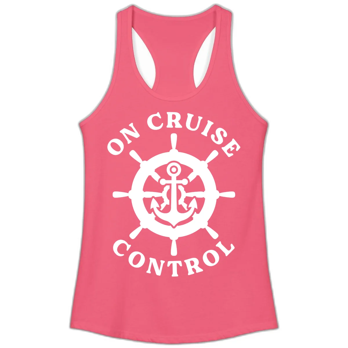 On Cruise Control Anchor Wheel Ladies Tank in Hot Pink