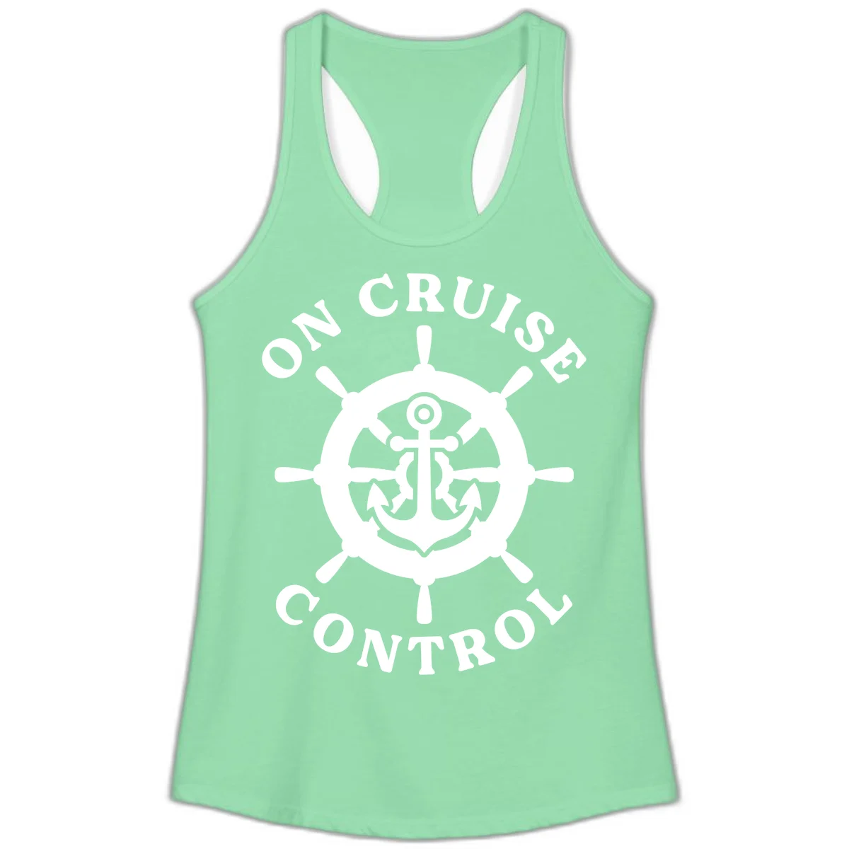 On Cruise Control Anchor Wheel Ladies Tank in Solid Mint