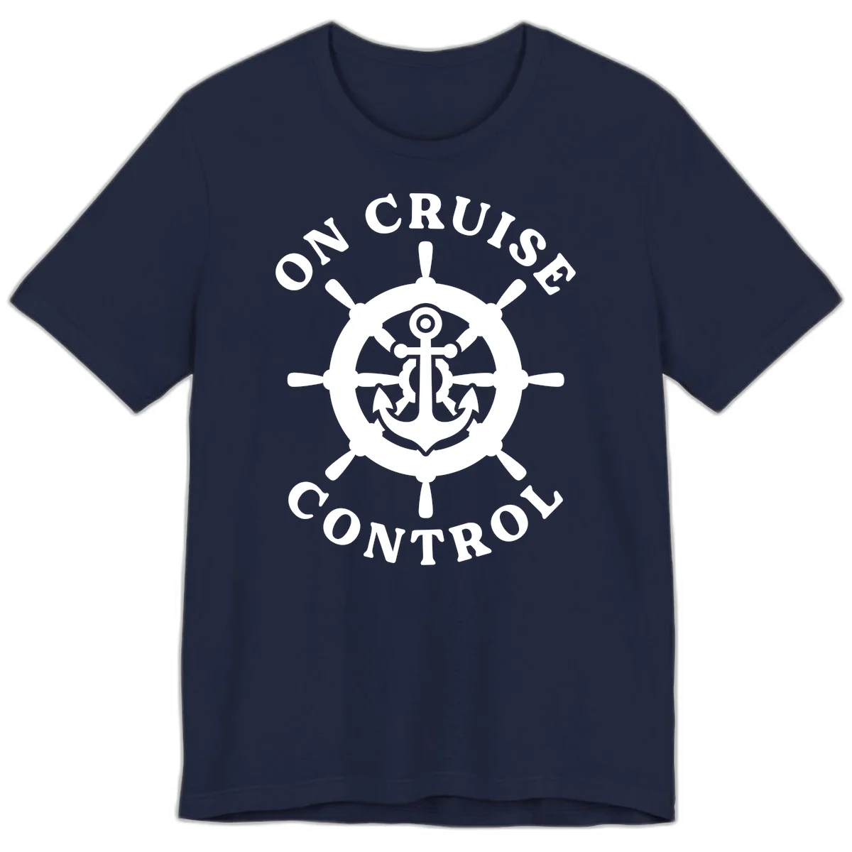 On Cruise Control Anchor Wheel Premium T-Shirt in Navy