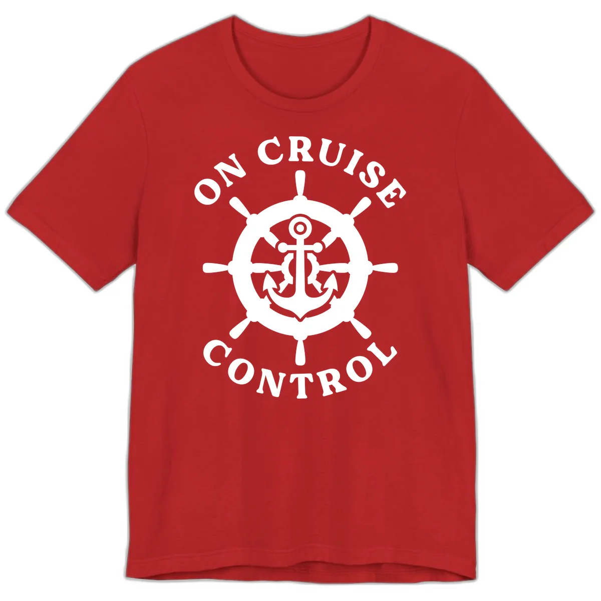 On Cruise Control Anchor Wheel Premium T-Shirt in Red