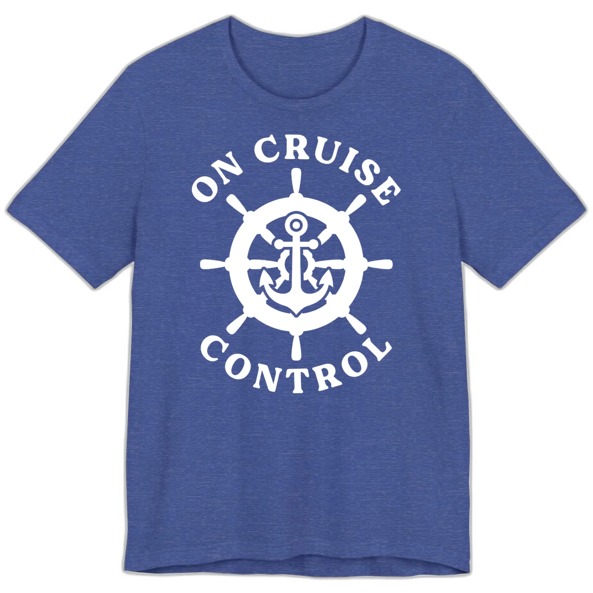 On Cruise Control Anchor Wheel Premium T-Shirt in Heather True Royal