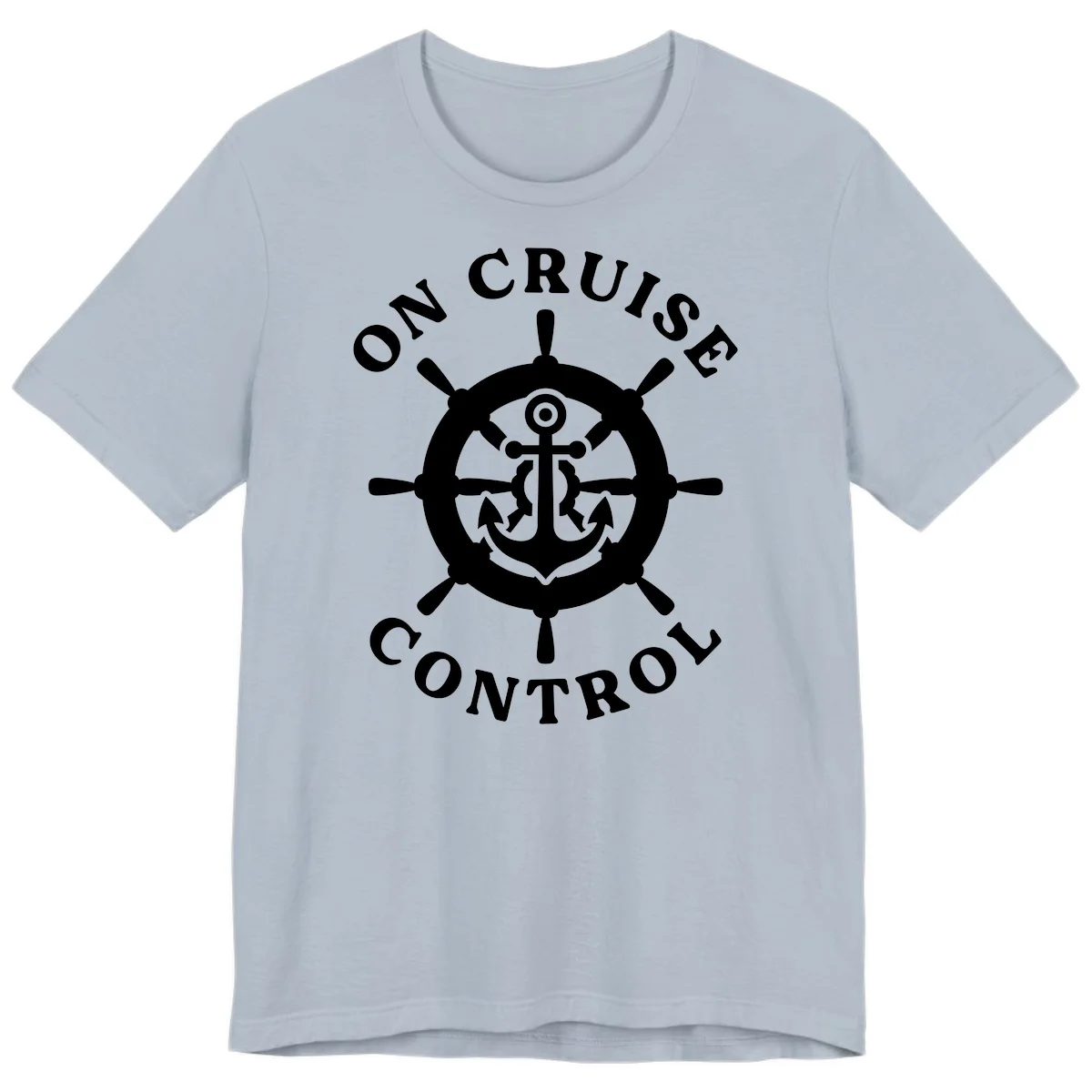On Cruise Control Anchor Wheel Premium T-Shirt in Light Blue