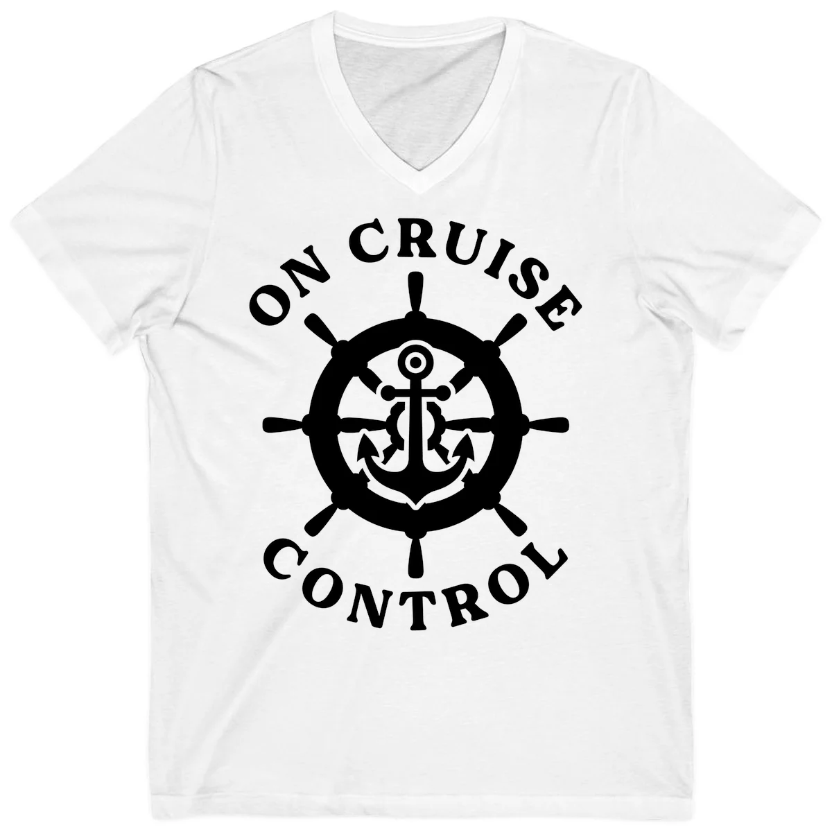 On Cruise Control Anchor Wheel V-Neck in White