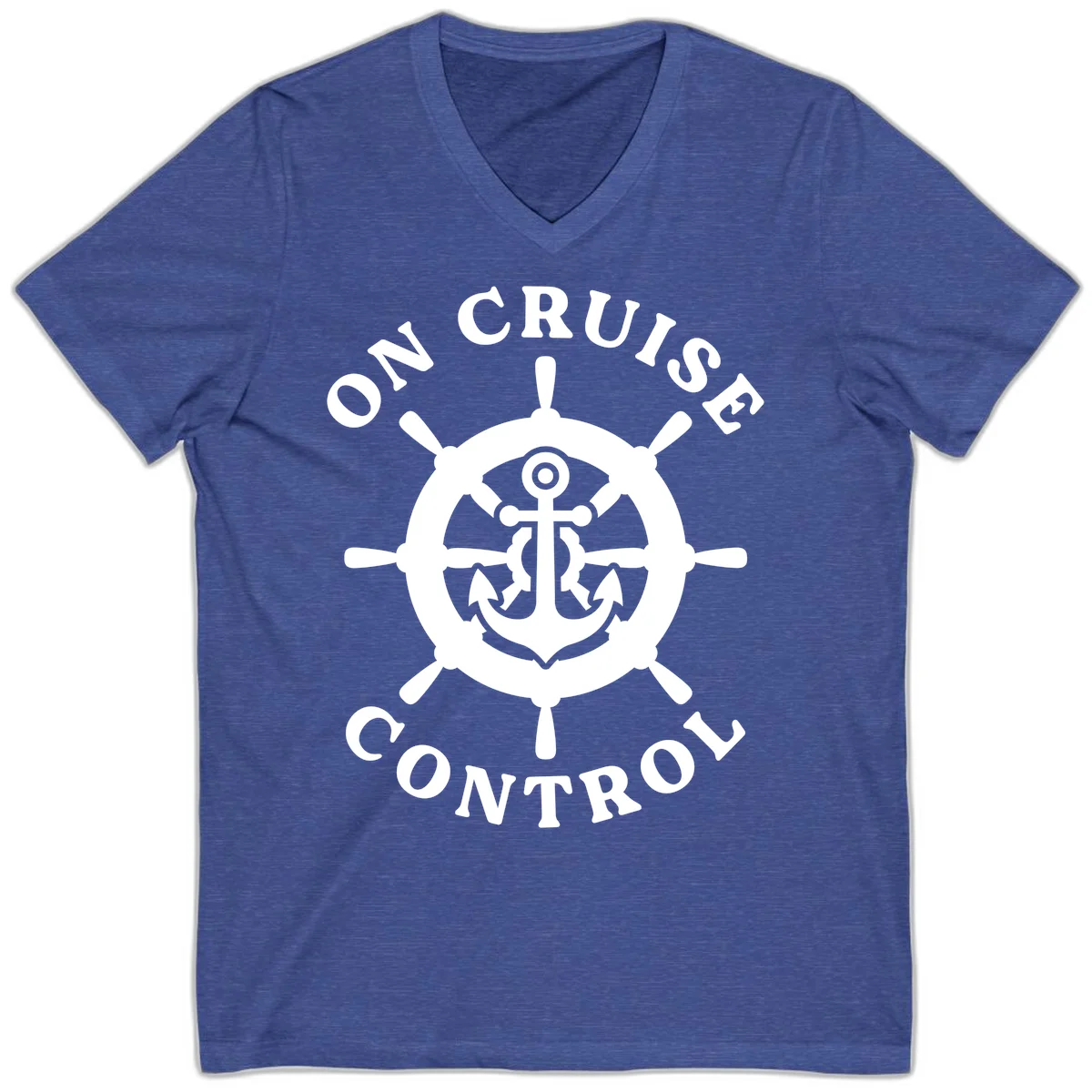 On Cruise Control Anchor Wheel V-Neck in Heather True Royal