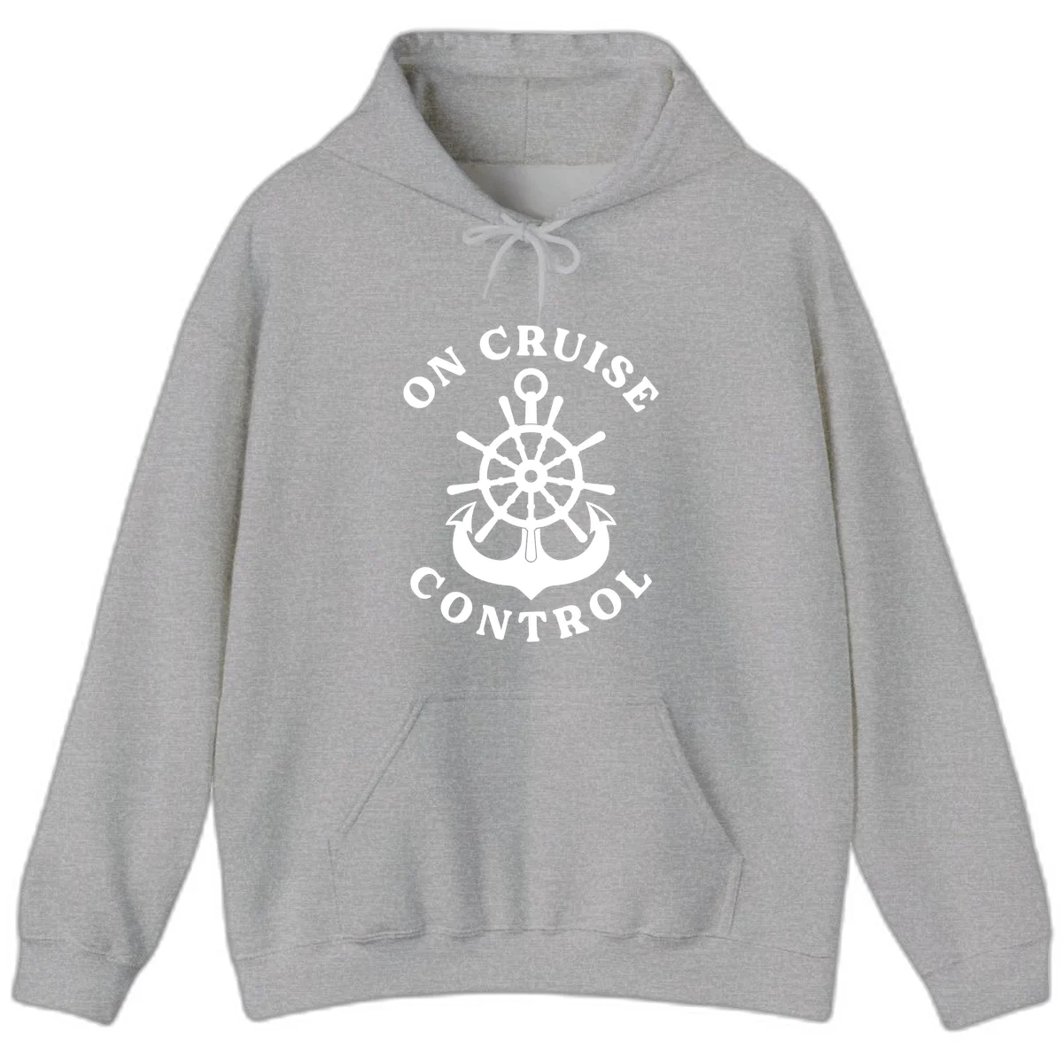 On Cruise Control Nautical Wheel Pullover Hoodie in Sport Grey