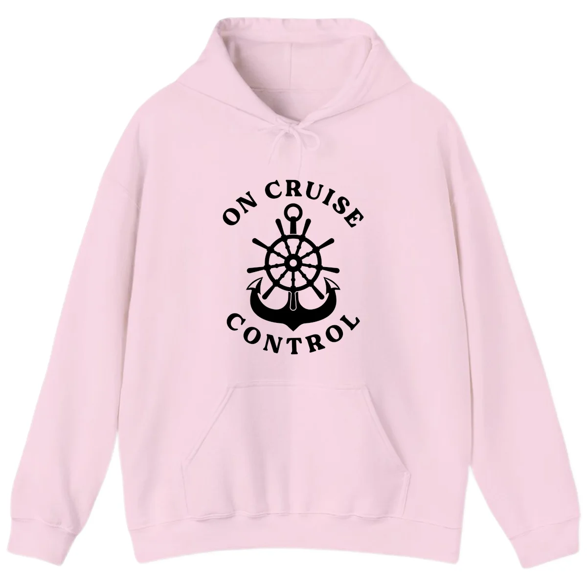 On Cruise Control Nautical Wheel Pullover Hoodie in Light Pink