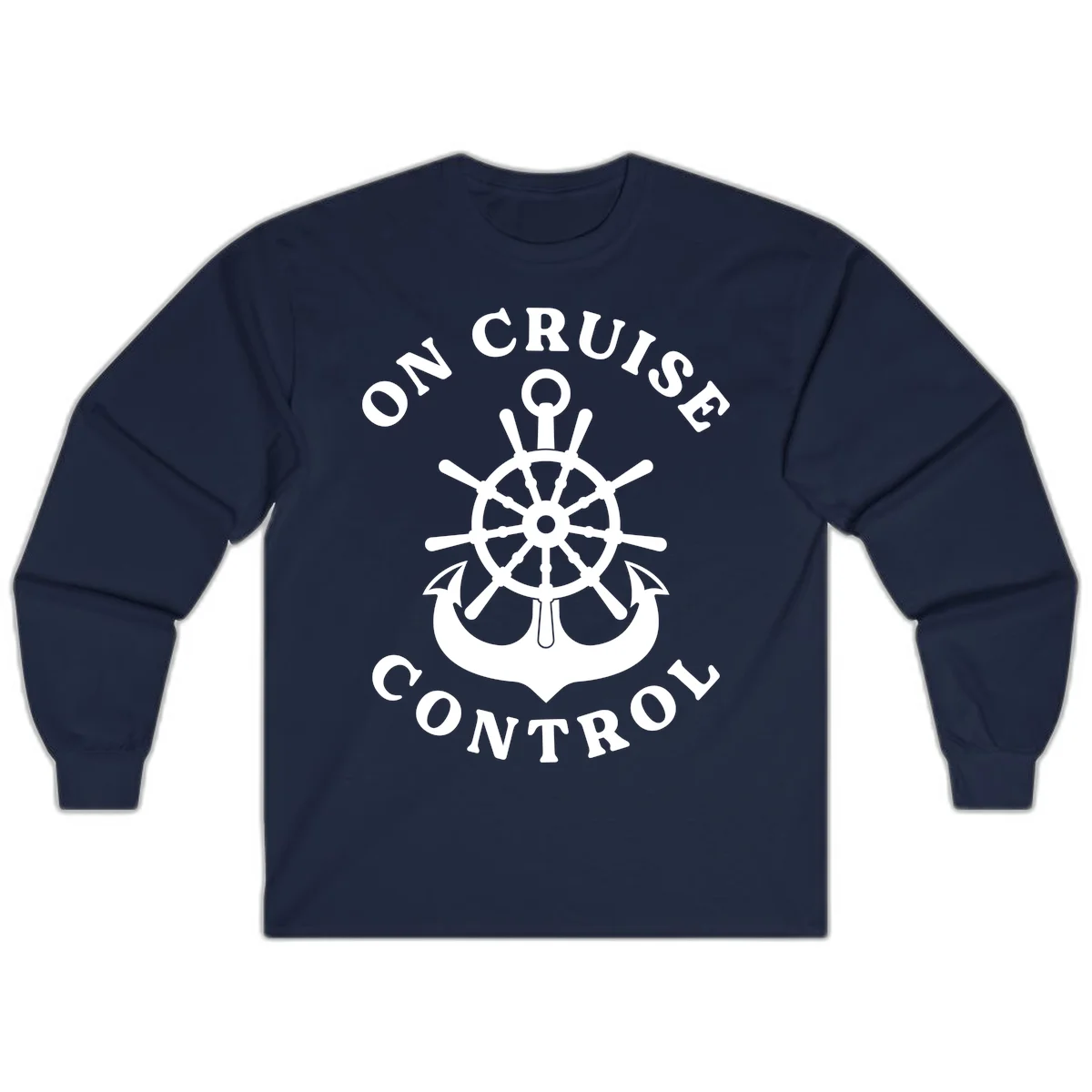On Cruise Control Nautical Wheel Long Sleeve in Navy