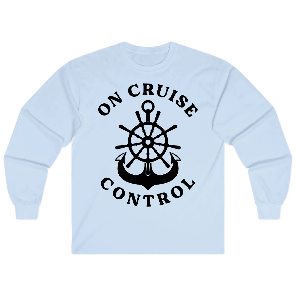 On Cruise Control Nautical Wheel Long Sleeve in Light Blue