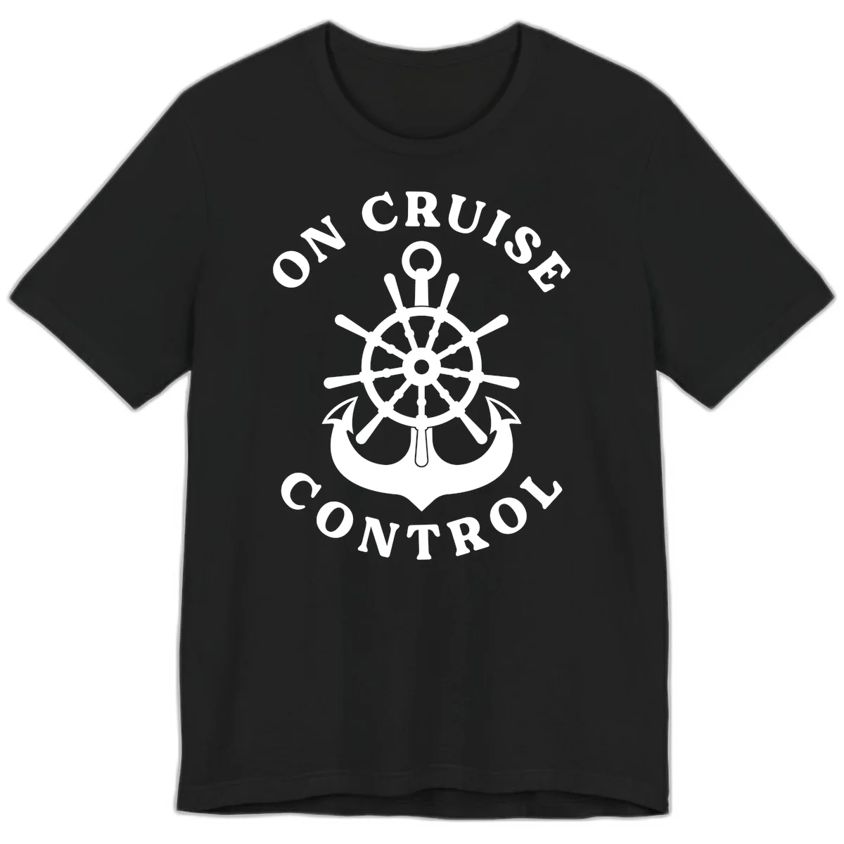 On Cruise Control Nautical Wheel Premium T-Shirt in Black