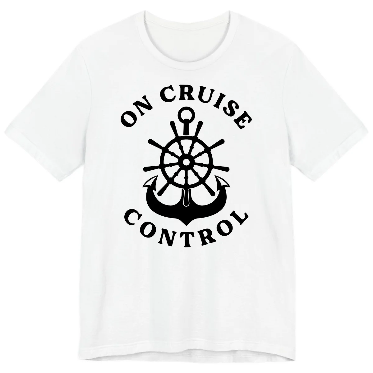 On Cruise Control Nautical Wheel Premium T-Shirt in White