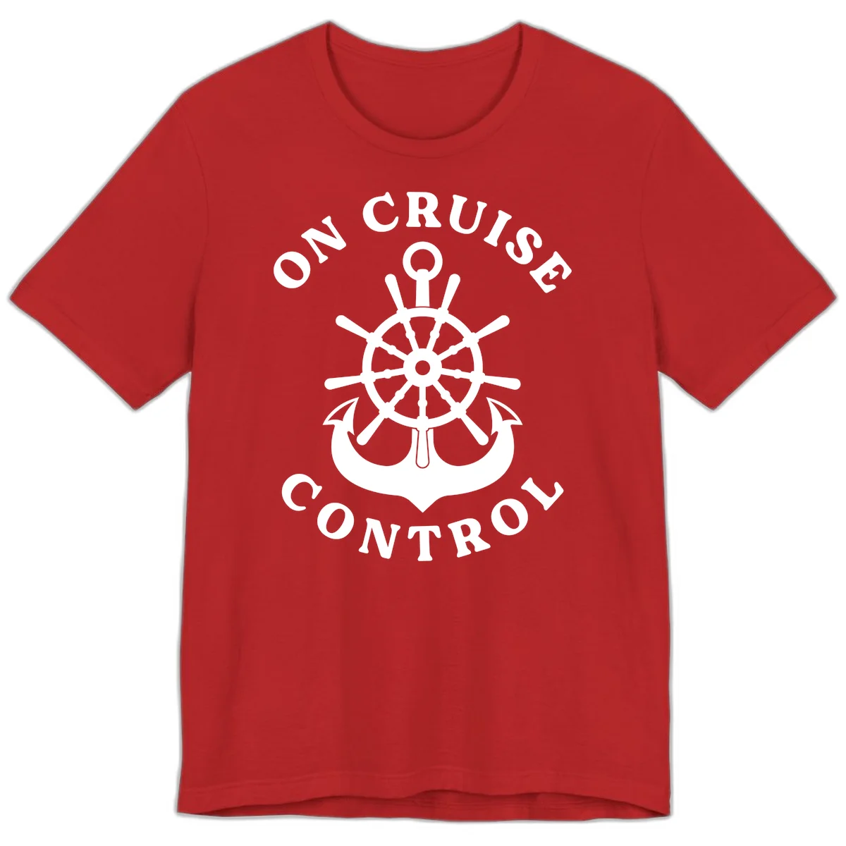 On Cruise Control Nautical Wheel Premium T-Shirt in Red