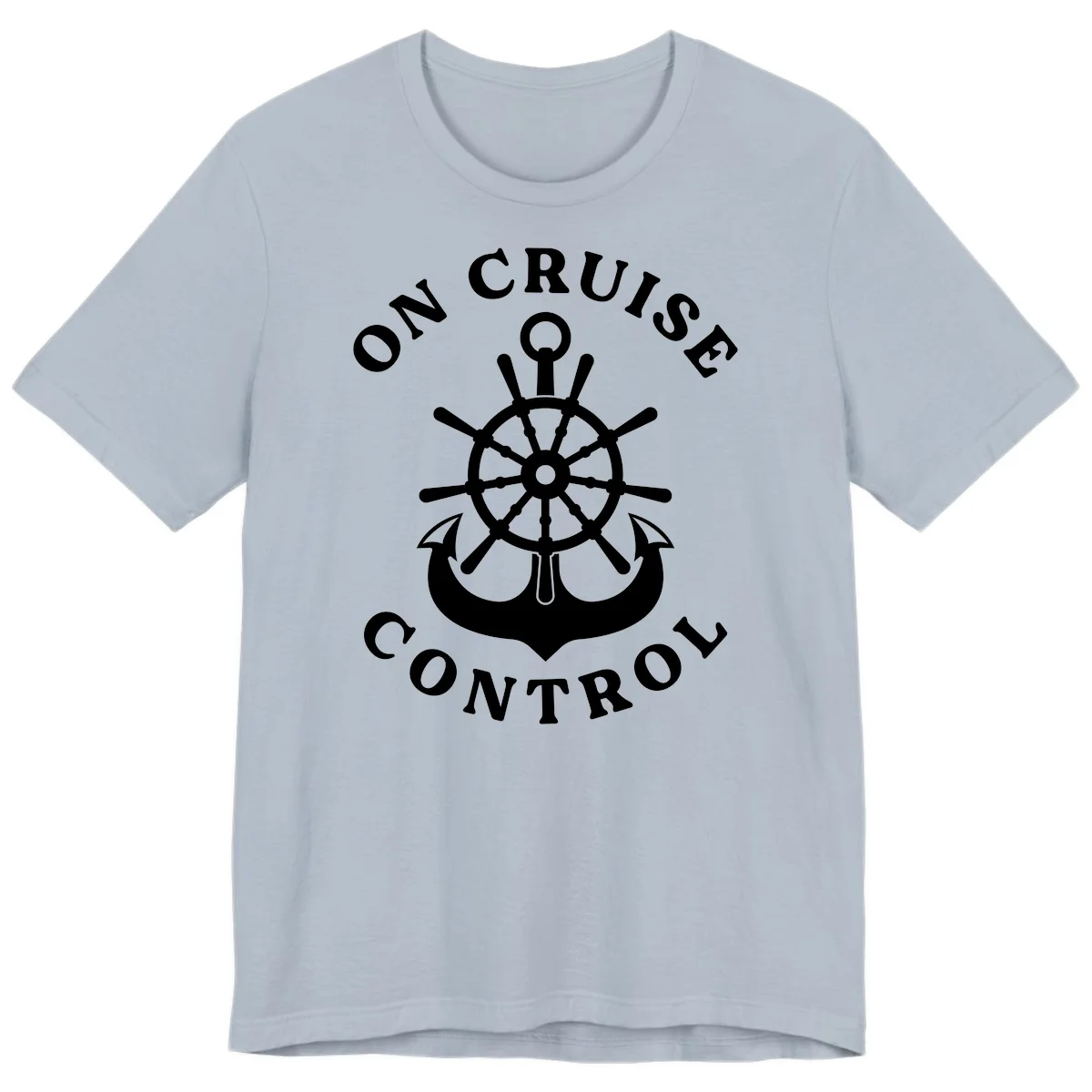 On Cruise Control Nautical Wheel Premium T-Shirt in Light Blue