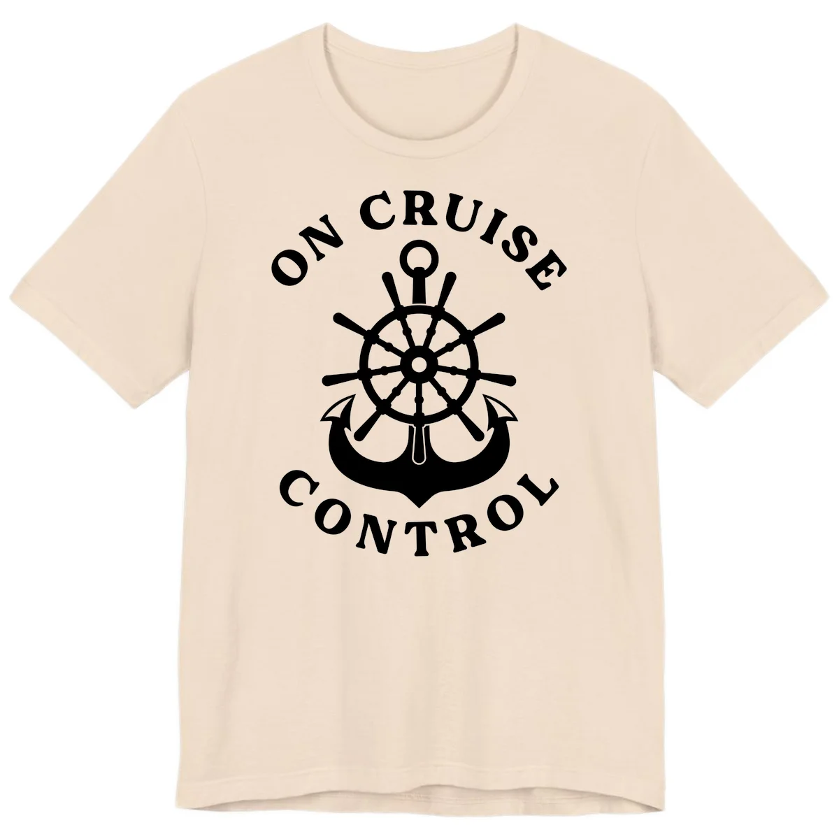 On Cruise Control Nautical Wheel Premium T-Shirt in Soft Cream