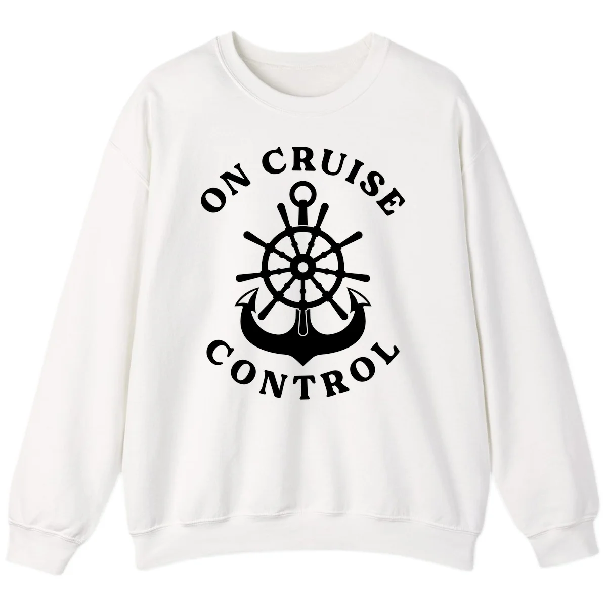 On Cruise Control Nautical Wheel Sweatshirt in White