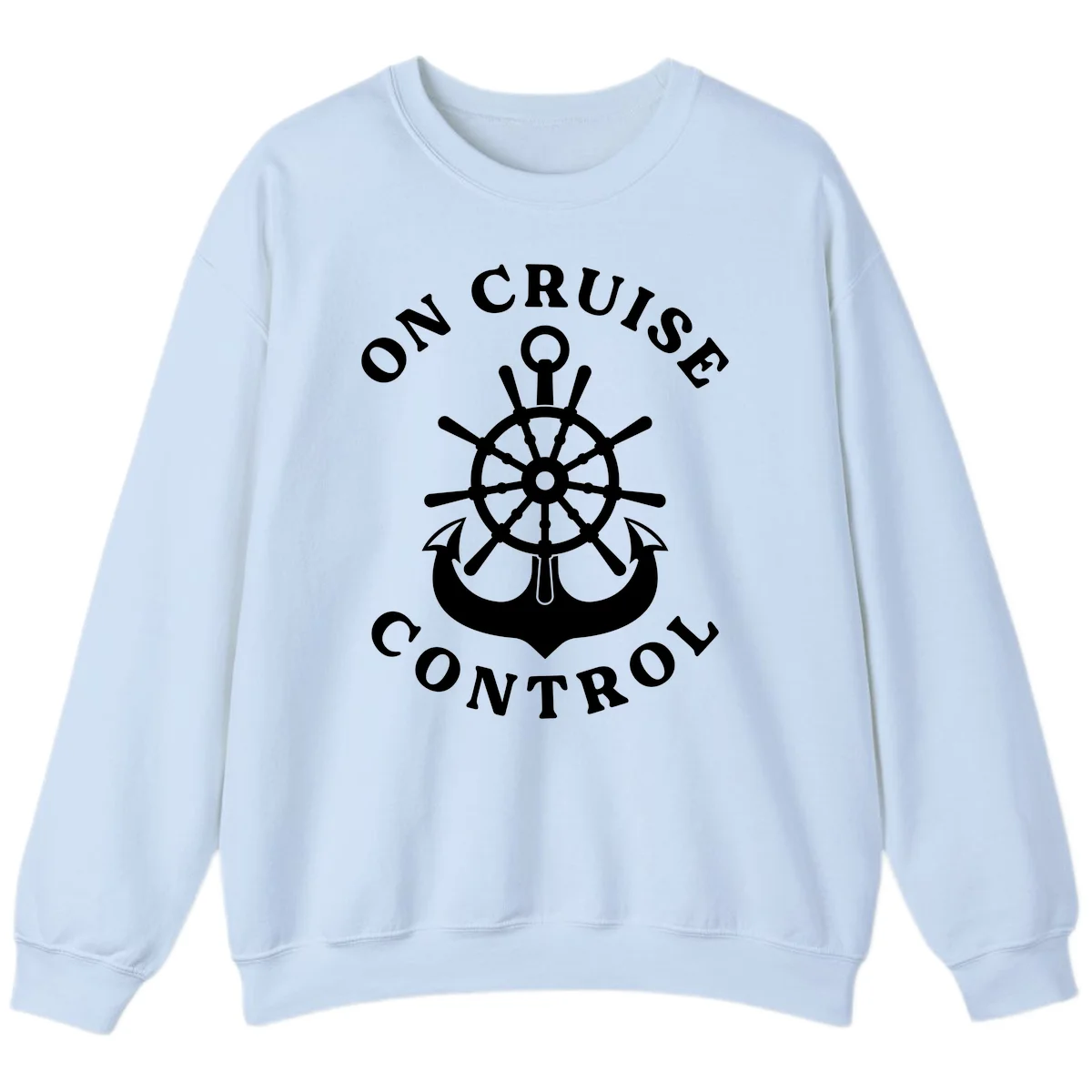 On Cruise Control Nautical Wheel Sweatshirt in Light Blue