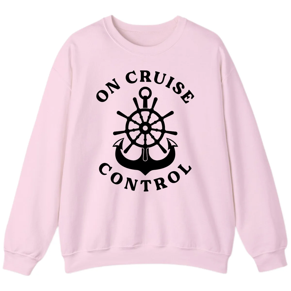 On Cruise Control Nautical Wheel Sweatshirt in Light Pink