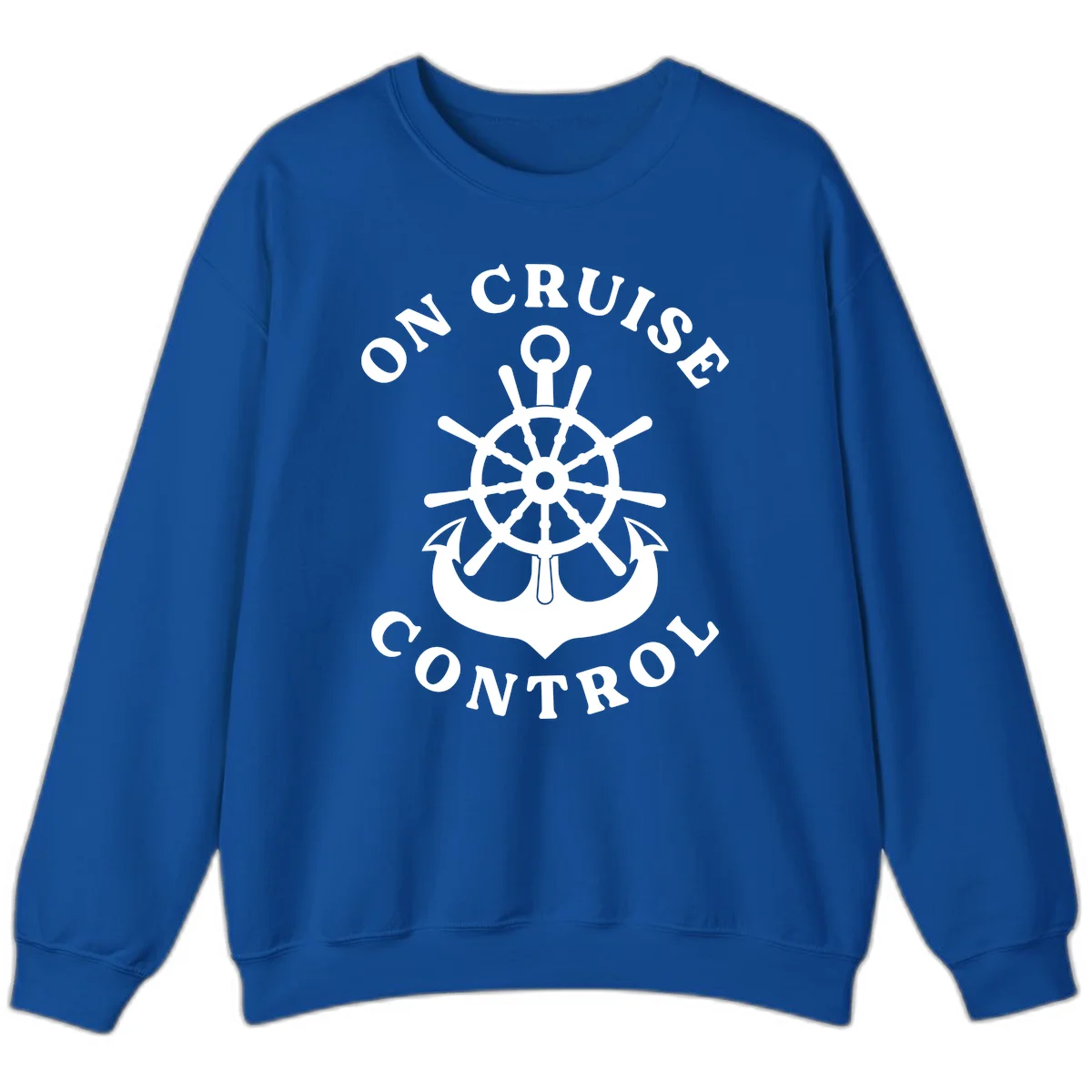 On Cruise Control Nautical Wheel Sweatshirt in Royal