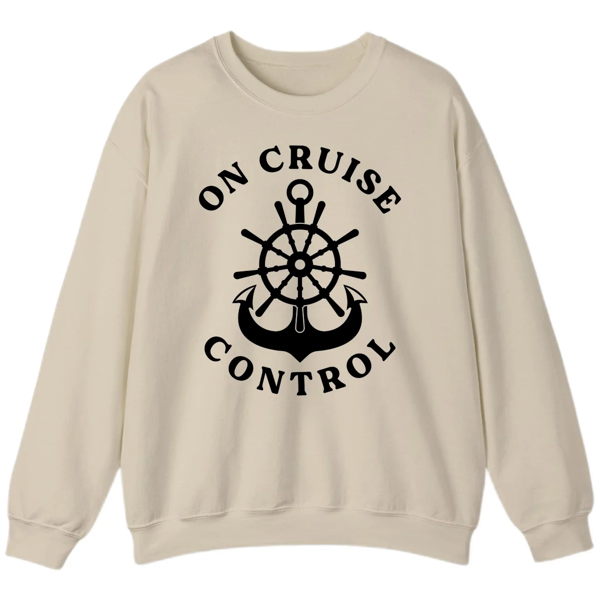 On Cruise Control Nautical Wheel Sweatshirt in Sand