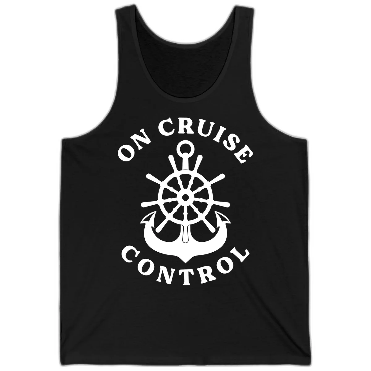 On Cruise Control Nautical Wheel Tank Top in Black